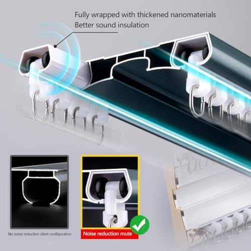 Adjustable Double Curtain Track for Room Divider - Ceiling Mount, 120-500cm, Durable Carbonized Finish, Ideal for Bedroom & Office Décor