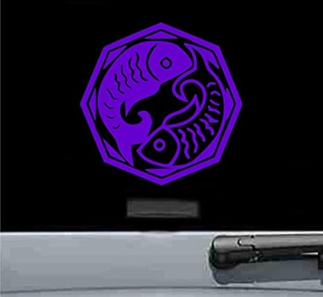 JS Artworks Zodiac Pisces Astrology Vinyl Decal Sticker (Purple)