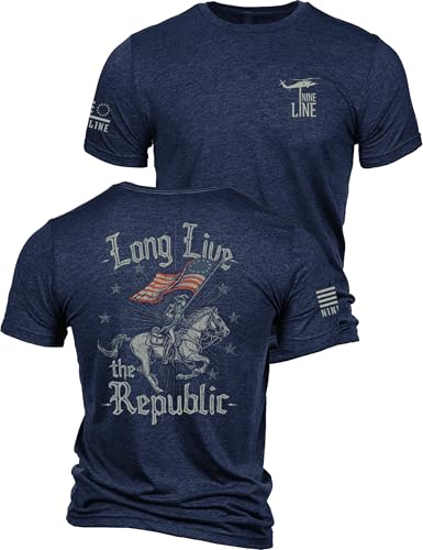 Nine Line Long Live The Republic Americas 250th Anniversary T-Shirt Patriotic USA Mens Graphic Shirt Betsy Ross Flag