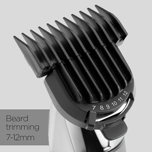 BaByliss Super X Metal Beard Trimmer for Men, Precision Stubble and Beard Grooming Kit, Cordless, Waterproof, Gifts for Men - Silver