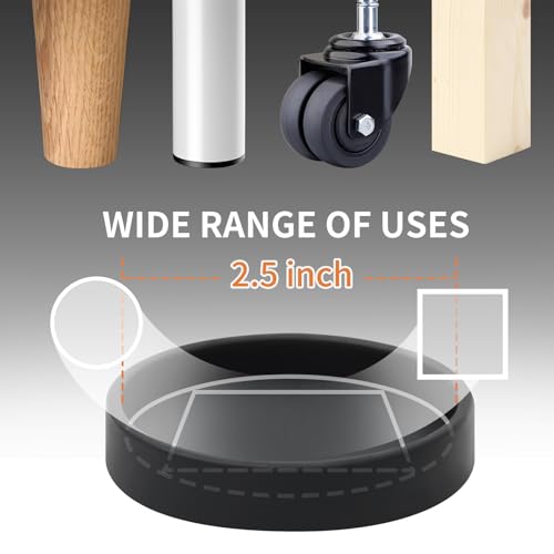 Image of Ezprotekt Non Slip Furniture Pads, 16 Pcs 2.5 inch Anti Slip Rubber Caster Cups, Anti Skid Furniture Coasters for Hardwood Floors, No Slide Furniture Gripper, Furniture Stoppers to Prevent Sliding(Black)