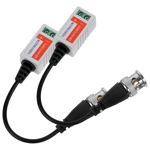 POPETPOP Émetteur-récepteur Balun Vidéo Utp-202a pour Transmission sur Câble Utp Cat5, Distance 400-600 M, Coque Plastique Dur et Métal, Paire Noire Anti-interférences