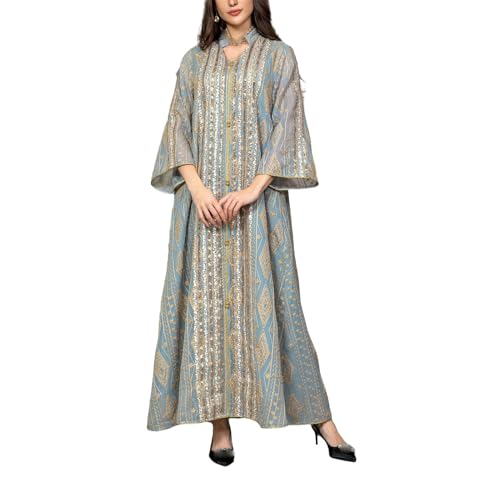 Robe de soirée Dubaï patchwork à paillettes pour fête traditionnelle