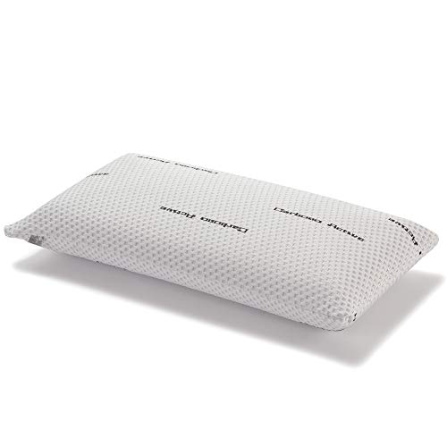 Almohada Viscoelástica Carbono 105x35 cm, 13 cm de altura núcleo Compacto 100% viscoelástico con partículas de Carbono Activo que disminuyen los Malos olores y humedades. Doble Funda con Cremallera.