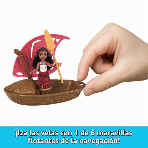 Miniatura 2 de Mattel Disney Vaiana 2 Intrépidos Navegantes Conjunto con muñeco pequeño Sorpresa, Canoa y Accesorios, Inspirado en la película (los Estilos Pueden Variar), JBT68 (Paquete de 2)