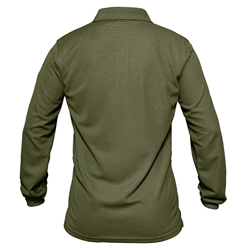 Mens Golf Polo Shirt Long Sleeve Dry Fit Performance Shirt Quick Dry Shirt Men Casual Shirt Polo Shirts For Men T Shirts Golf Shirts Fishing Shirts Work Shirts For Men Army Green #TOP1