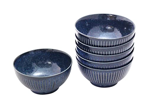 キャッスルエンタープライズ 古民家カフェシリーズ 素材と料理を引き立てる 色釉撥水十草 高根 【スープボール】 海碧 6個セット 直径13.3cm×高さ6.7cm