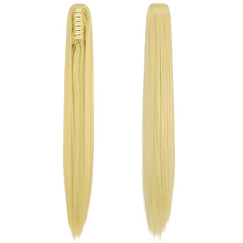 Miniatura 9 de OMGREAT Extensiones de cabello sintético con clip de garra, extensiones de cabello sintético de una pieza, extensiones rizadas de 18 pulgadas, negro