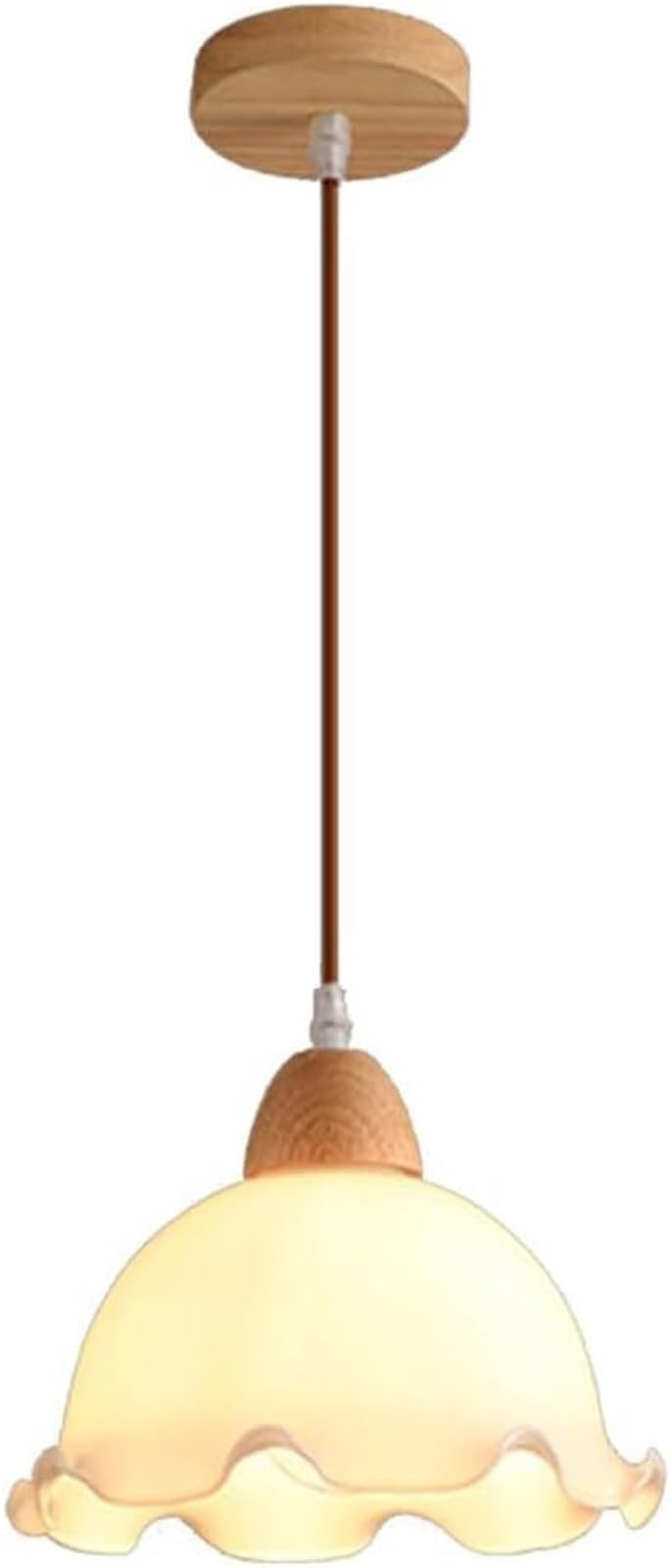 KXEcoLife Modern Nordic Flower Glass Pendant Lamp Chandelier Hanging Light Ceiling Mid Century Mini for Kitchen Island Living Room Dining Bedside Bar Counter Restaurant