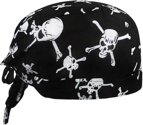 Cotton Skull Cap Unisex Bandana Hat Pirate Headscarf Sports Headwear Sun UV Protection Cycling Bandana Running Beanie Bike Motorcycle Under Helmet Liner