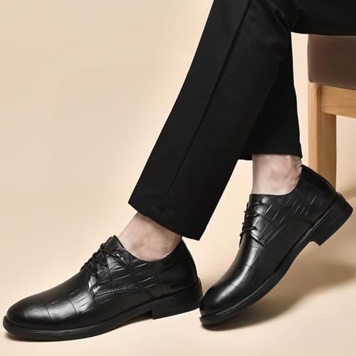 Men's Leather Oxford Dress Shoes Lace Up Wedding and Office Work Shoes2