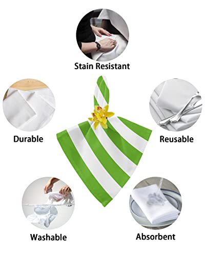 Servilletas de Tela Set de 4 Rayas Verde y Blanco 20x20 pulgadas miniatura 6