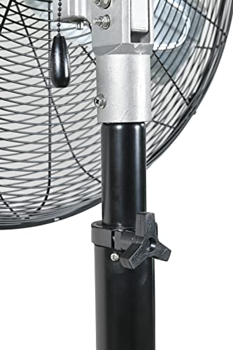 K Tool International Oscillating Pedestal Fan 24", Waterproof Industrial Fan With Stand And Aluminum Fan Blades 3-Speed Shop Metal Garage Warehouse Fan, Black Kti77726 #TOP4