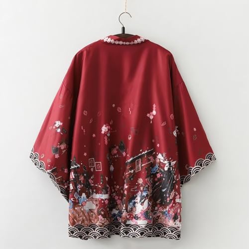 Cartoon Printed Streetwear Cardigan Summer Loose Japanese Cardigan Yukata Fashion Traditional Kimono Cardigan for Men2