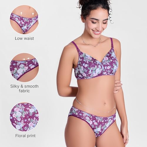 Image of Enamor Women Low Waist Bikini Panty Soft Comfort Nylon Brief - P165