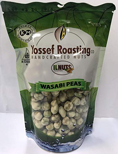 Kosher certified roasted Wassabi Peas by ILNUTS Yossef Roasting Handcrafed Nuts, fresh