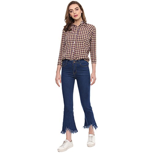 Image of mayra Women's Cotton Multi-Coloured Color Short Sleeve Shirt