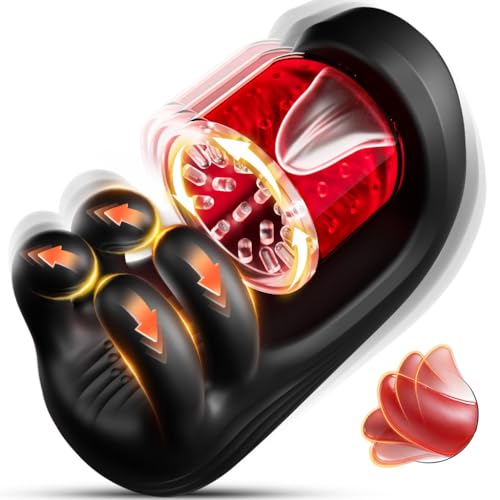 Male Masturbator Sex Toys for Men Penis Stroker - 360 Licking Glans Mens Vibrator with 9 Rotating & Clamping & Vibrating Modes Penis Trainer Masturbators Blowjob Toy Adult Sex Toys for Men Couples