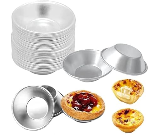 Xloves 24 Stück Rührkuchenform, Pasteis De Nata Backform für Kuchen Rund