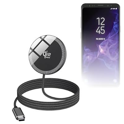 BoxWave Cables & Adapters Compatible with Samsung Galaxy S9+ Exynos - MagnetoDisc Qi2 Wireless Charger (25W), Circular Magnet Desktop Travel Disc - Jet Black