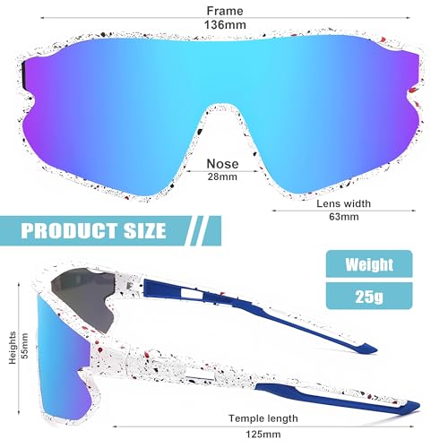 3PACK Kids Polarized Sunglasses Youth Baseball Sun Glasses UV400 Boys Girls Sports Goggles for Cycling Softball4