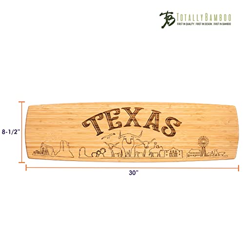 Totally Bamboo Texas Tabla Extra Grande para Charcutería y Queso con Diseño Grabado, 30" x 8.5" miniatura 6