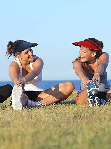 Clip On Visor Sun Visor Hat Wide Brim Clip On Head Cap Visors For Women (Black, White, Navy Blue, Red, 4) #TOP4
