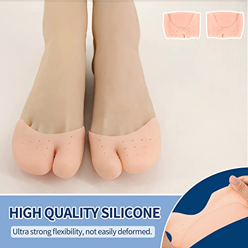Image of 2 Pairs Gel Toe Caps Protectors Silicone Toe Sleeves Metatarsal Pads Ball of Foot Cushion Soft Forefoot Cushioning for Men Women Toe Sleeves Guards for Pain Relief