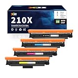 XJI 210X Compatible Toner Cartridges Set 4 Pack Replacement for HP 210 X A 210A, for Color Laser Jet Pro 4201dn 4201dw MFP 4301fdn 4301fdw Printer Ink (with Chip)