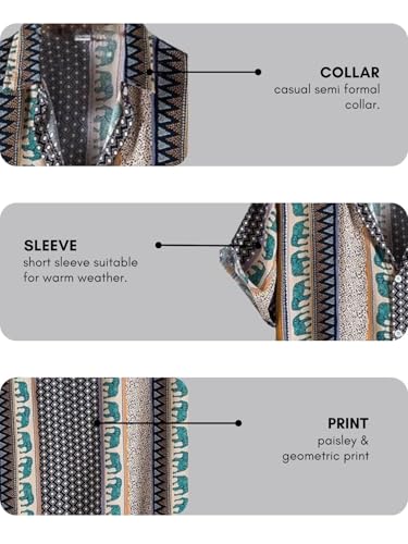 Leriya Fashion Men's Rayon Regular Fit Casual Shirt | Stylish | Printed| Formal|Solid Short Sleeve | Trendy | Summer-Button Down (Available in Plus Size and Combo Pack of 2)