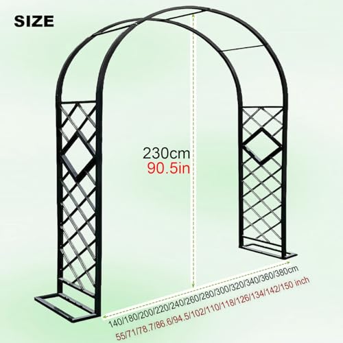 Arco de jardín negro ajustable: soporte de metal para plantas y flores 8