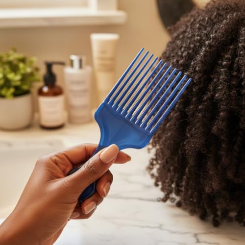 Peine azul estilo salón para cabello rizado y barbería miniatura 3
