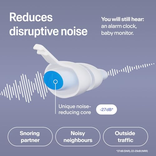 Image of Alpine SleepDeep Earplugs for Sleeping - Side Sleepers & Snoring - Ultra-Soft Noise Reducing Earplugs - 27dB SNR - Hypoallergenic, Silicone-Free - 1 Pair (M)