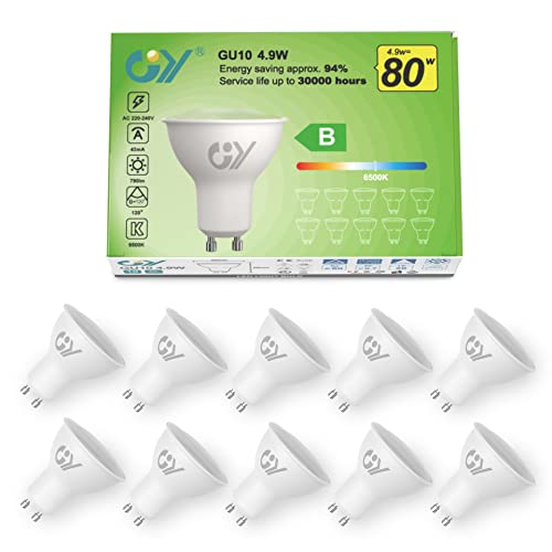 GY GU10 LED Kaltweiss Lampe 4.9W 790 Lumen 6500K Kaltweiß Glühbirnen,80W...