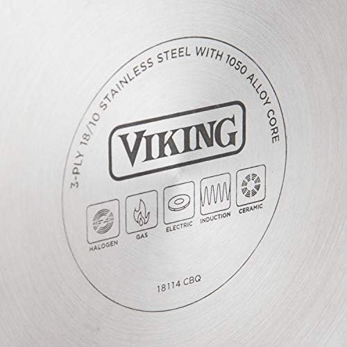 Viking 3-Ply Stainless Steel Nonstick Fry Pan, 10 Inch with Lid - Thumbnail 4