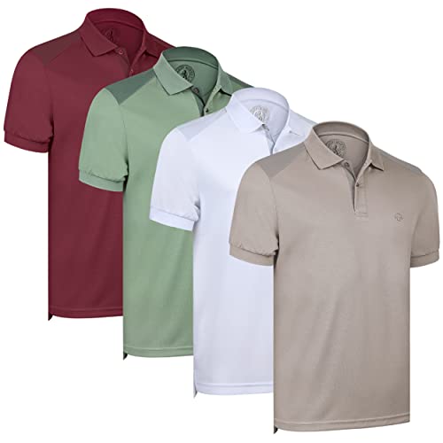Albert Morris Mens Short Sleeve Polo Shirts Regular Fit Moisture Wicking Performance Polyester 4-Pack product thumbnail 18