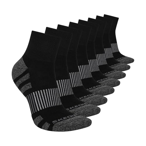 Image of Skechers Women's 8-pack Work Collection High Quarter Crew Socks, Extra Cushion & Mesh Ventilation