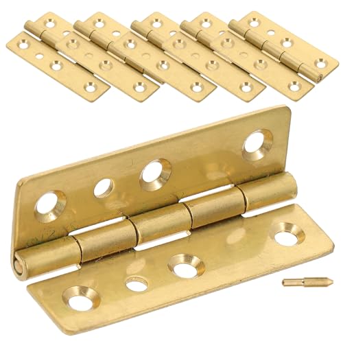 OFFIGAM 6pcs 2 Inch Heavy Duty Piano Hinges Copper Continuous Hinges for Wooden Boxes Cabinet Doors Jewelry Boxes, 8-Hole 45x29mm Without Screws, Folding Hardware for Industrial Use