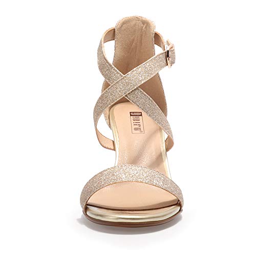 IDIFU Women's IN3 Grace Strappy Block Heels Sandals Comfy Open Toe Chunky Dress Wedding Shoes with Adjustable Cross… - Image 4