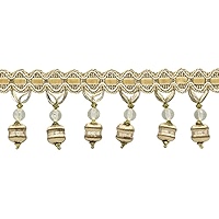DecoPro 3" Beaded Tassel Fringe Trim - Cappuccino Brown Multicolor For Sewing & Crafts