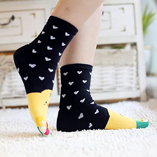 IXITON Women's Toe Socks Five Fingers Socks Cute animal pattern socks Funny cartoon Sports Toe socks2