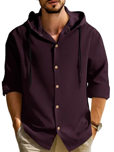 Image of Noble Monk Men's Relax Fit Hooded Shirt || Casual Wear for Men || Full Sleeve Shirts || Stylish Shirt for Men