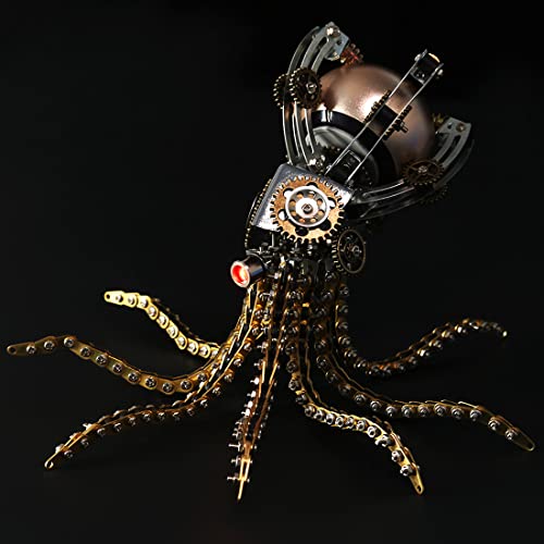 Zestaw samodzielnego złożenia metalowych puzzli 3D głośnikiem ośmiornicy, rozkładany zestaw samodzielnego złożenia puzzli 3D stali nierdzewnej dorosłych, ozdoba biurko łamigłówką - 1060 elementów