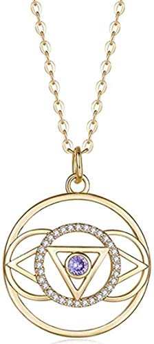 Preisvergleich Produktbild Halskette Charm Runde Anhänger Halskette Persönlichkeit Geometrisches Muster Anhänger Schmuck Micro Inlaid Gem Halskette Für Frauen