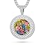 0981 Silver circle pendant with tennis chain