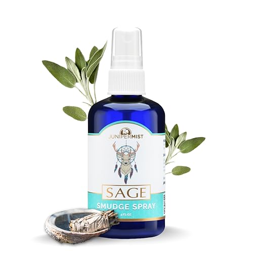 White Sage Smudge Spray (4oz) - Cleanse and Protect - Smudge Spray for Cleansing Negative Energy & Aura – Smokeless Sage Mist with Real Quartz – Made in USA