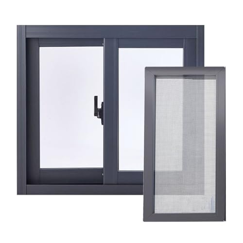 Ventana Corredera con Mosquitera y Cristal Templado Ventanas De Repuesto De Aluminio Ventana Corrediza Horizontal para Cobertizos, Tejado, Casita de Juegos, Gallinero(WxH 34x16in/85x40cm)
