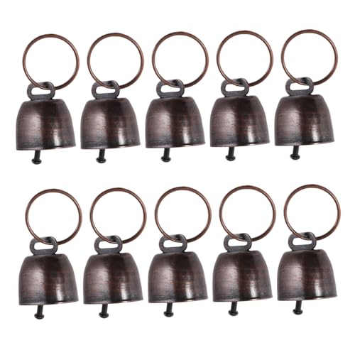 DOITOOL 10 Pezzi Campane in Metallo Vintage per Animali con Manico Campanacci Antismarrimento per Bovini e Mucche Campanelli Sonori Rustici per Sport Feste e Decorazioni Natalizie