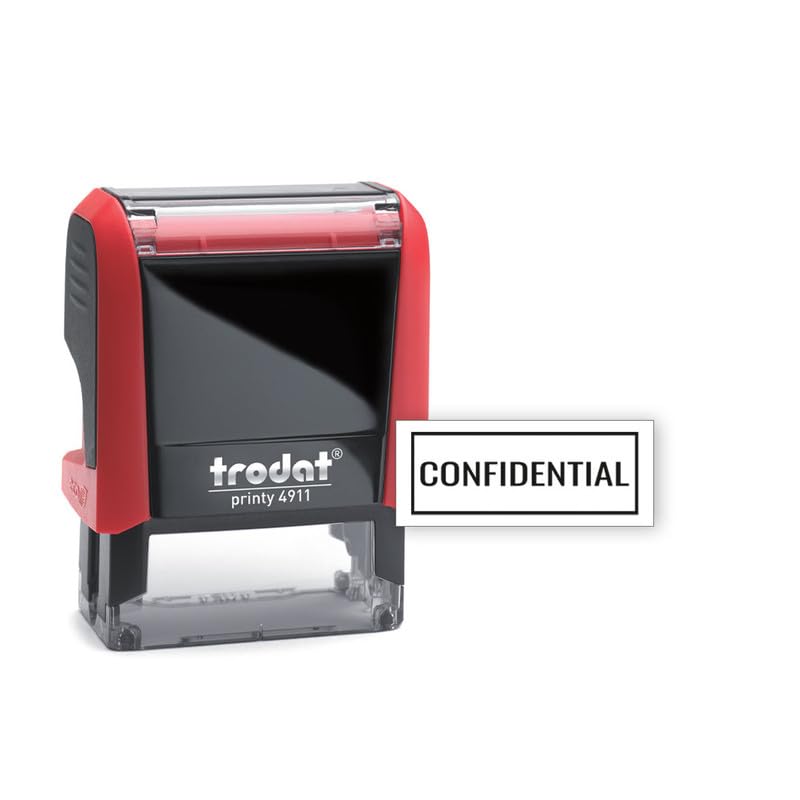 Confidential - Stamp Text Stamp Ink Pad (Red) Ink Color Black