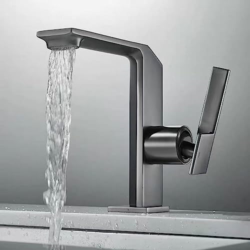 Meuble de salle de bain bassin robinet cascade tout en cuivre